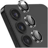 Fibaks Samsung Galaxy S24 Plus Uyumlu Uygulama Aparatlı 3 Parça Kamera Lens Koruyucu Cam Kamera Koruma - Siyah - Galaxy S24+