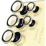 Fibaks Samsung Galaxy S24 Ultra Uygulama Aparatlı 5 Parça Kamera Lens Koruyucu Cam Kamera Koruma - Gold