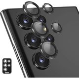 Fibaks Samsung Galaxy S24 Ultra Uyumlu Uygulama Aparatlı 5 Parça Kamera Lens Koruyucu Cam - Siyah