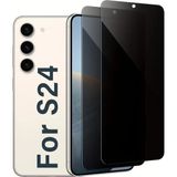 Fibaks Samsung Galaxy S24 Uyumlu Hayalet Ekran Koruyucu Tam Kapatan Gizli Tamperli Cam - Siyah