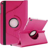 Fibaks Samsung Galaxy Tab A 10.1 T510 T515 T517 Kılıf Dönebilen Standlı Pu Deri Koruyucu Kapak Tablet Kilifi - Glx T510 - Koyu Pembe