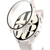 Fibaks Samsung Galaxy Watch 6 40MM Uyumlu Kasa ve Ekran Koruyucu 360 Tam Koruma Kapak Gard-14 - Glx 6 40mm - Starlight