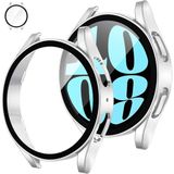 Fibaks Samsung Galaxy Watch 6 44MM Uyumlu Kasa ve Ekran Koruyucu 360 Tam Koruma Kapak - Glx 6 44mm - Gümüş