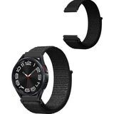 Fibaks Samsung Galaxy Watch 6 Classic 43MM Saat Kordonu Hasır Dokuma Kordon Kayış Bileklik Krd-03 - Siyah - Glx 6 Clsc 43mm