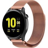 Fibaks Samsung Galaxy Watch Active 2 20MM Uyumlu Metal Hasır Örgü Mıknatıslı Milano Loop Kordon - Rose