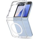 Fibaks Samsung Galaxy Z Flip 6 - 7 FE Kılıf Magsafe Wireless Kablosuz Şarj Destekli Sert Şeffaf Darbe Emici Kapak - Galaxy Z Flip 6 - 7FE