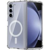 Fibaks Samsung Galaxy Z Fold 5 Kılıf Magsafe Wireless Kablosuz Şarj Destekli Sert Şeffaf Darbe Emici Kapak
