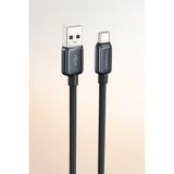 Fibaks USB To Type-C 2A 18W 1 Metre Foneng Hızlı Şarj Kablosu Samsung Xiaomi Huawei Oppo Realme Tecno Honor Apple iPhone 15 16 Plus Pro Max - Siyah