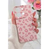 Fibaks Vivo Y36 Kılıf Pembe Leopar Şık Tasarımlı Premium Ince Soft Silikon