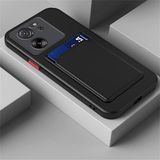 Fibaks Xiaomi Mi 13T Pro Kamera Korumalı Kartlıklı Cüzdanlı Kırmızı Tuşlu Siyah Silikon Kılıf