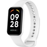 Fibaks Xiaomi Mi Band 8 Active Uyumlu Yüksek Kalite Silikon Kordon Kayış Akıllı Saat Kordon Bileklik - Beyaz
