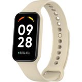 Fibaks Xiaomi Mi Band 8 Active Uyumlu Yüksek Kalite Silikon Kordon Kayış Akıllı Saat Kordon Bileklik - Krem