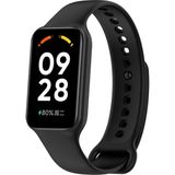 Fibaks Xiaomi Mi Band 8 Active Uyumlu Yüksek Kalite Silikon Kordon Kayış Akıllı Saat Kordon Bileklik - Siyah