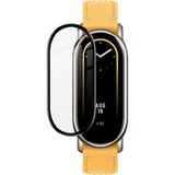 Fibaks Xiaomi Mi Band 8 Tam Kaplayan Ultra Ince Kavisli Çerçeveli Saat Ekran Koruyucu - Siyah