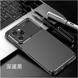 Fibaks Xiaomi Poco X5 Pro 5g Kılıf Kamera Çıkıntılı Karbon Desenli Renk Atmaz Koruyucu Kapak - Siyah
