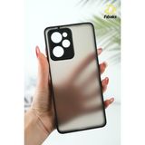 Fibaks Xiaomi Poco X5 Pro 5g Kılıf Mat Parmak Izi Yapmaz Kamera Korumalı Renkli Tuşlu Sert Silikon - Siyah