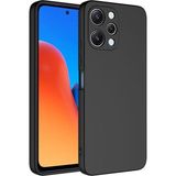 Fibaks Xiaomi Redmi 12 Kılıf Kadife Lansman Soft Yumuşak Liquid Silikon Kamera Korumalı Kapak - Siyah