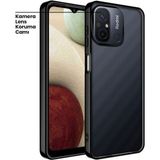 Fibaks Xiaomi Redmi 12C Kılıf Şeffaf Parlak Kenarlı - Siyah