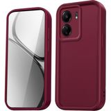 Fibaks Xiaomi Redmi 13C Uyumlu Kılıf Kamera Korumalı Yumuşak Dokulu Darbe Emici Bordo Silikon Kapak - Mürdüm