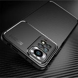 Fibaks Xiaomi Redmi Note 11 Pro Kılıf Rugged Armor Darbe Emici Uzun Ömürlü Dayanıklı Parmak İzi Yapmaz Karbon Tasarım Negro Silikon Kapak - Siyah
