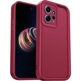 Fibaks Xiaomi Redmi Note 12 4g Uyumlu Kılıf Kamera Korumalı Yumuşak Dokulu Darbe Emici Bordo Silikon Kapak - Mürdüm