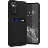 Fibaks Xiaomi Redmi Note 12 Pro Kılıf Kamera Korumalı Kartlıklı Cüzdanlı Kırmızı Tuşlu Siyah Silikon Ofix Kapak - Redmi Note 12 Pro 4G