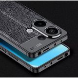 Fibaks Xiaomi Redmi Note 13 Pro 4g Kılıf Kamera Çıkıntılı Deri Görünümlü Dikiş Desenli Koruyucu Kapak Kilif - Siyah