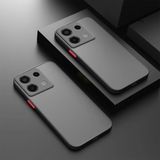 Fibaks Xiaomi Redmi Note 13 Pro 4g Kılıf Mat Parmak Izi Yapmaz Kamera Korumalı Renkli Tuşlu Silikon Kapak - Siyah