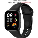 Fibaks Xiaomi Redmi Watch 3 Kordon Akıllı Saat Bileklik Kordonu Yumuşak Silikon Kayış - Siyah - RM Watch 3