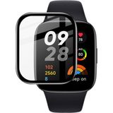 Fibaks Xiaomi Redmi Watch 3 Uyumlu Tam Kaplayan Kavisli Siyah Çerçeveli Saat Ekran Koruyucu - RM Watch 3