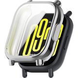 Fibaks Xiaomi Redmi Watch 5 Active Uyumlu Kasa ve Ekran Koruyucu 360 Tam Koruma Silikon Kılıf Kapak - Redmi 5 Active - Gümüş