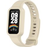 Fibaks Xiaomi Smart Band 9 Active Uyumlu Yüksek Kalite Silikon Kordon Kayış Akıllı Saat Kordon Bileklik - Krem
