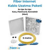 Fiber 4U Fiber4u Mavi Fiber Optik Internet Kablosu Uzatma Seti 5 Metre – Fiber Modem Taşıma Seti Premium Muhafazalı Uyumlu