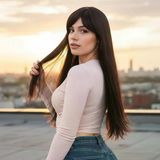 Fiber Sen Uzun Düz Kahküllü Peruk / Kahverengi
