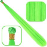 Fiber Sentetik Boncuk Kaynaklık Renkli Saç - Neon Yeşil - 100 Adet