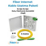 FIBER4U Fiber Optik İnternet Kablosu Uzatma (5 Metre) – Fiber Modem Taşıma Seti (Premium Muhafazalı - YEŞİL Adatöre Uygun – Yeşil APC TİP)