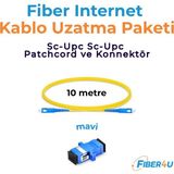 FIBER4U Fiber Optik Internet/modem Uzatma Kiti/Kablosu (Mavi) - 10 Metre (Tak-Çalıştır – Mavi – Upc - Tip)