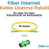 FIBER4U Fiber Optik Internet/modem Uzatma Kiti/Kablosu (Yeşil) - 10 Metre (Tak-Çalıştır – Yeşil – Apc - Tip)