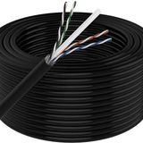 FiberGlobal Cat6 Ethernet ağ kablosu bobin | Gama Economy CCA (305 m, siyah)
