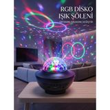 Fiberliz Rgb Bluetooth Disko Lambası Dahili Hoparlörlü Müzikli Parti Işığı USB ve Tf Kartlı