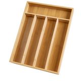 Fibogollo Gümüş Eşya Organizatör Bambu Mutfak Çekmece Organizatör Mutfak Gereçleri Organizatör Mutfak Gereçleri Organizatör Tepsi 5 Yuvaları ile Mutfak, Sofra Takımı, Mutfak Eşyaları için