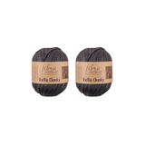 Fibra Natura Siyah Kağıt Çanta ipi Fibranatura Raffia Chunky 114-22, 2 yumak 200 gram