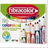 Fibracolor Colormaxi 24 Renk Keçeli Kalem Seti Geniş Uçlu 6 mm Ölçülerle