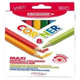 Fibracolor Corner Maxi 8'li Kalın Üçgen Renkli Kuruboya