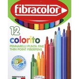 Fibracolor İnce Uçlu Keçeli Kalem 12 Renk 2,9 mm Kalınlıkta Uzun Ömürlü ve Yıkanabilir