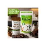 Fibrelle Ketojenik Tatlı & Çikolata Seti: 1 kg Kalorisiz Eritritol + 150 g İşlenmemiş Ham Kakao - Fit Pişirme Seti