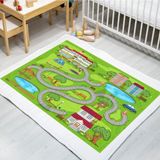 Fibril Carpdress Desenli Kaydırmaz Oyun Halısı 100 x 150 cm S DESEN - Yeşil