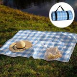 Fibril Outdress Suya Dayanıklı Çok Amaçlı Piknik Örtüsü 150 x 150 cm Mavi Beyaz Ekose Desen