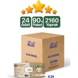 Fibril Zeytinyağlı Islak Bebek Mendili 24x90 Lı Paket 2160 Yaprak Doğal esans ve geri dönüştürülebilir kumaş