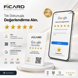 Ficard Google Yorum Kartı Nfc + Qr Google Değerlendirme Kartı İşletmeler İçin Akıllı Yorum Kartı